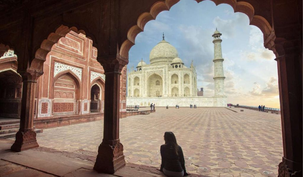 India Agra Taj Mahal Arches Traveller